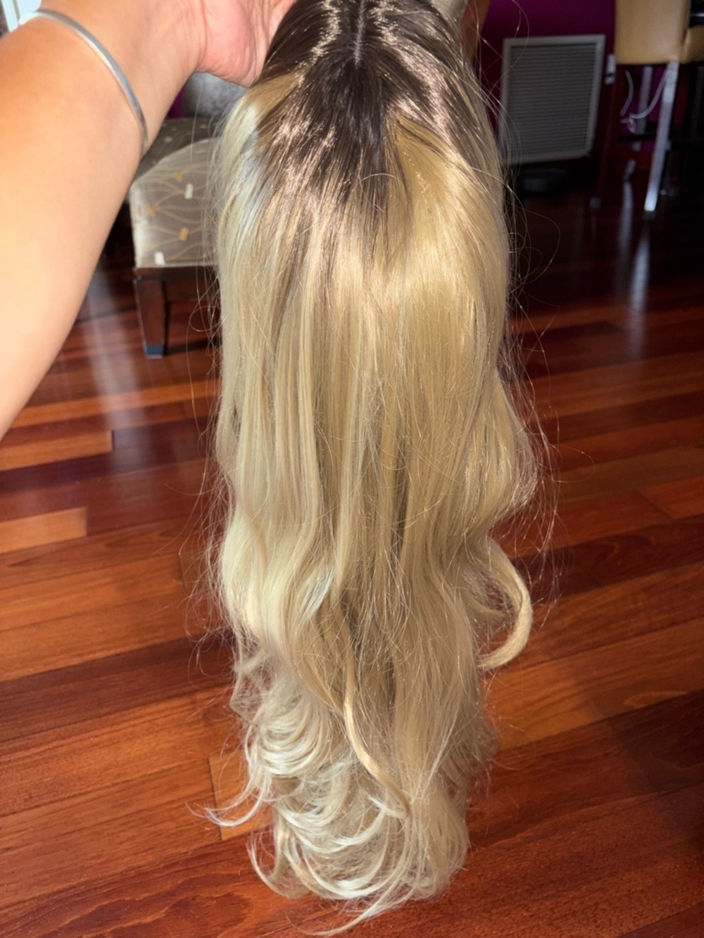 Blonde Ombre Long Wavy Wig - Women Hair